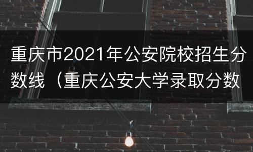 重庆市2021年公安院校招生分数线（重庆公安大学录取分数线2021）