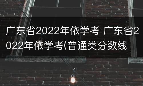 广东省2022年依学考 广东省2022年依学考(普通类分数线