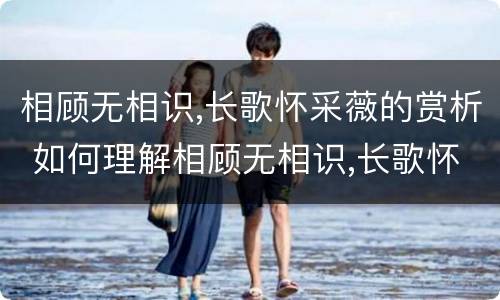 相顾无相识,长歌怀采薇的赏析 如何理解相顾无相识,长歌怀采薇