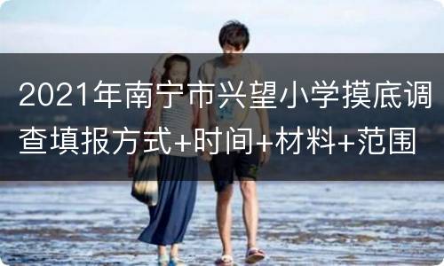 2021年南宁市兴望小学摸底调查填报方式+时间+材料+范围