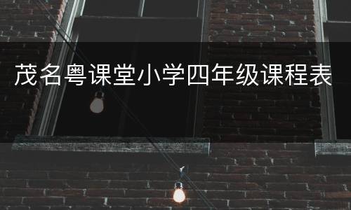 茂名粤课堂小学四年级课程表