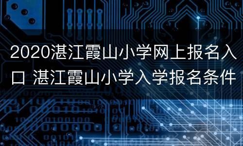 2020湛江霞山小学网上报名入口 湛江霞山小学入学报名条件