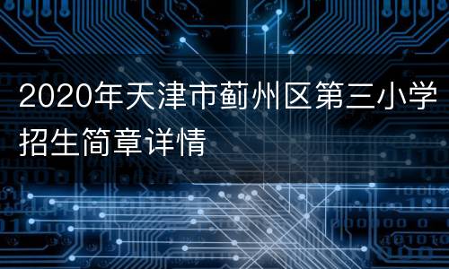 2020年天津市蓟州区第三小学招生简章详情