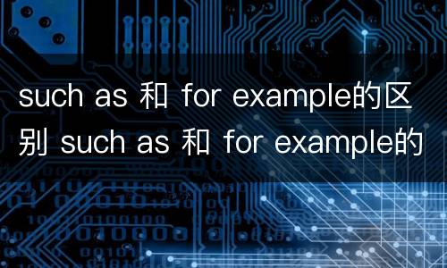 such as 和 for example的区别 such as 和 for example的区别是什么