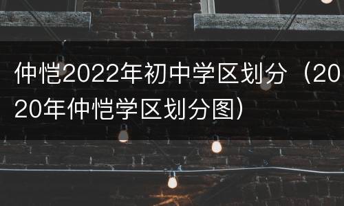 仲恺2022年初中学区划分（2020年仲恺学区划分图）