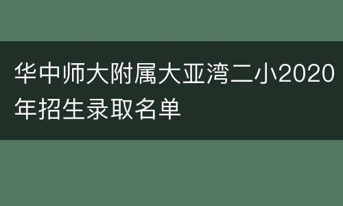 华中师大附属大亚湾二小2020年招生录取名单