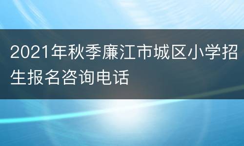 2021年秋季廉江市城区小学招生报名咨询电话