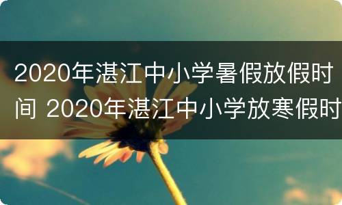 2020年湛江中小学暑假放假时间 2020年湛江中小学放寒假时间