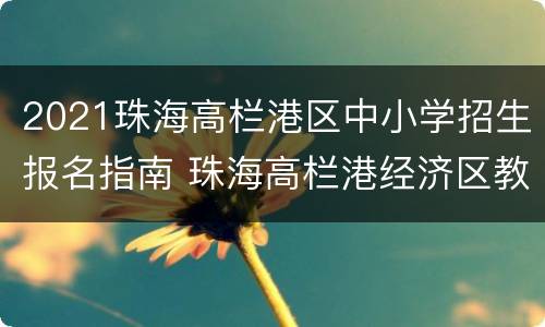 2021珠海高栏港区中小学招生报名指南 珠海高栏港经济区教育局