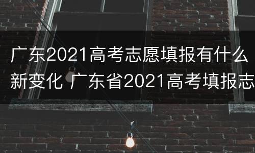 广东2021高考志愿填报有什么新变化 广东省2021高考填报志愿