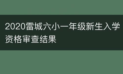 2020雷城六小一年级新生入学资格审查结果