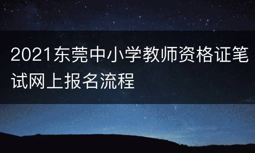 2021东莞中小学教师资格证笔试网上报名流程