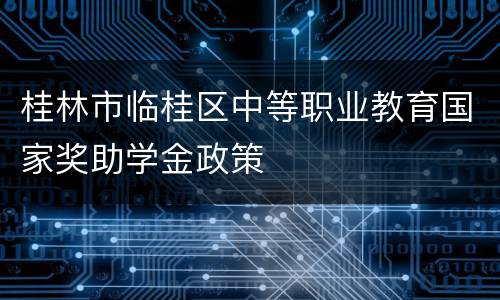 桂林市临桂区中等职业教育国家奖助学金政策
