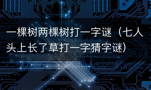 一棵树两棵树打一字谜（七人头上长了草打一字猜字谜）