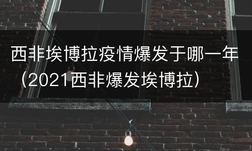 西非埃博拉疫情爆发于哪一年（2021西非爆发埃博拉）