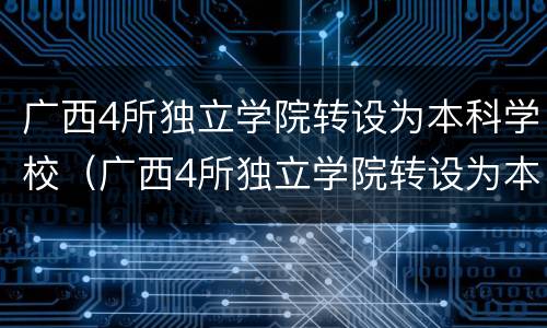 广西4所独立学院转设为本科学校（广西4所独立学院转设为本科学校名单）