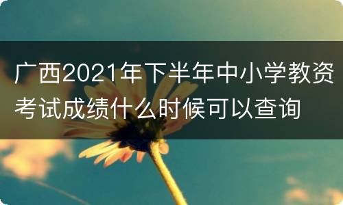 广西2021年下半年中小学教资考试成绩什么时候可以查询