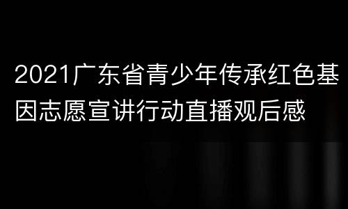 2021广东省青少年传承红色基因志愿宣讲行动直播观后感