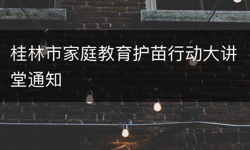 桂林市家庭教育护苗行动大讲堂通知