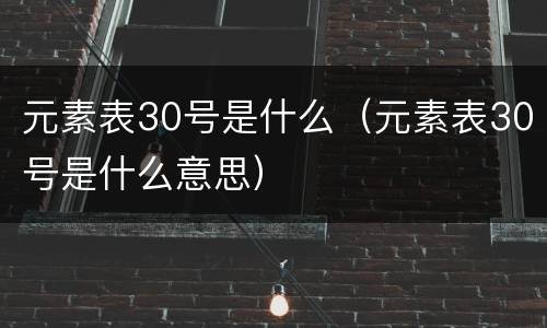 元素表30号是什么（元素表30号是什么意思）