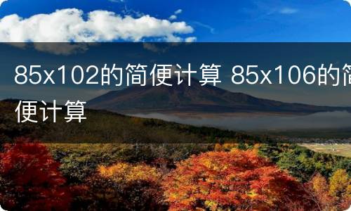 85x102的简便计算 85x106的简便计算