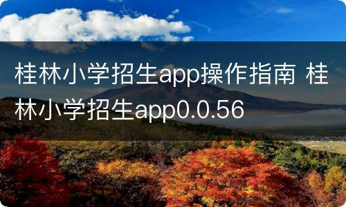 桂林小学招生app操作指南 桂林小学招生app0.0.56
