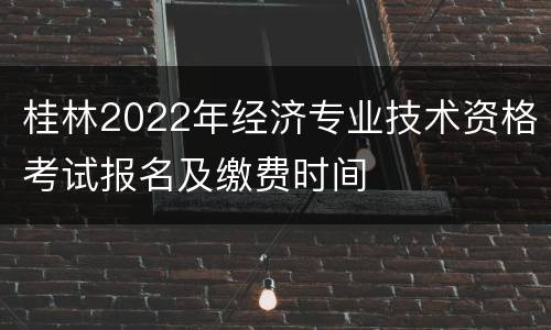 桂林2022年经济专业技术资格考试报名及缴费时间