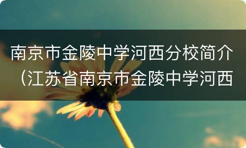 南京市金陵中学河西分校简介（江苏省南京市金陵中学河西分校）