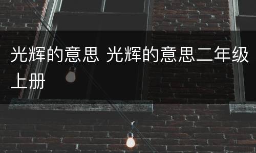 光辉的意思 光辉的意思二年级上册