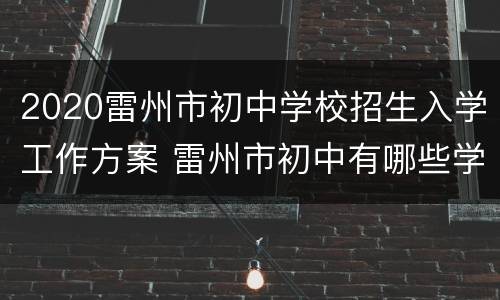 2020雷州市初中学校招生入学工作方案 雷州市初中有哪些学校