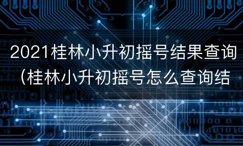 2021桂林小升初摇号结果查询（桂林小升初摇号怎么查询结果）
