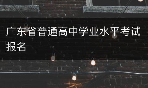 广东省普通高中学业水平考试报名