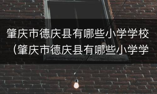 肇庆市德庆县有哪些小学学校（肇庆市德庆县有哪些小学学校招生）