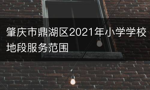 肇庆市鼎湖区2021年小学学校地段服务范围