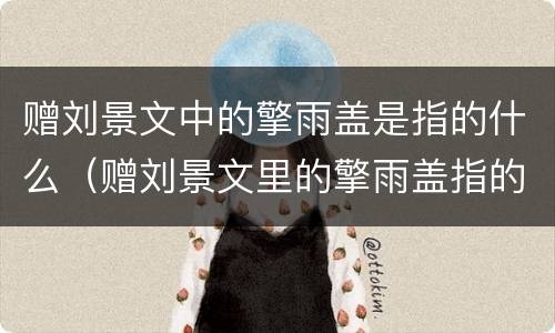 赠刘景文中的擎雨盖是指的什么（赠刘景文里的擎雨盖指的是什么）