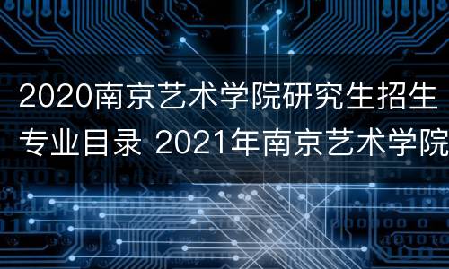 2020南京艺术学院研究生招生专业目录 2021年南京艺术学院研究生招生专业目录