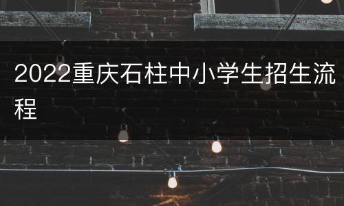 2022重庆石柱中小学生招生流程