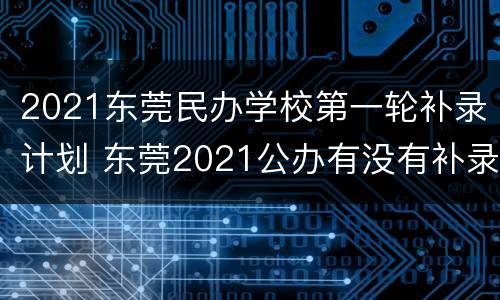 2021东莞民办学校第一轮补录计划 东莞2021公办有没有补录