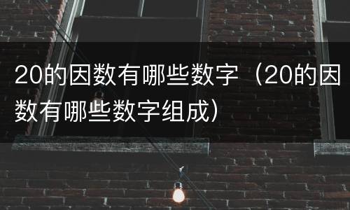 20的因数有哪些数字（20的因数有哪些数字组成）