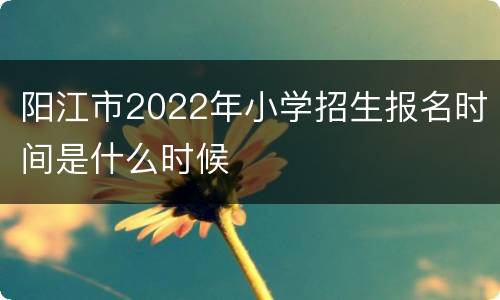 阳江市2022年小学招生报名时间是什么时候