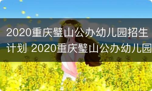 2020重庆璧山公办幼儿园招生计划 2020重庆璧山公办幼儿园招生计划公告