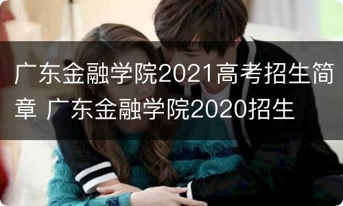 广东金融学院2021高考招生简章 广东金融学院2020招生
