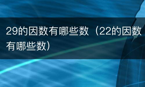 29的因数有哪些数（22的因数有哪些数）