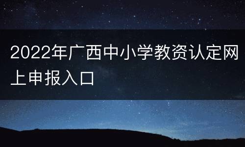 2022年广西中小学教资认定网上申报入口