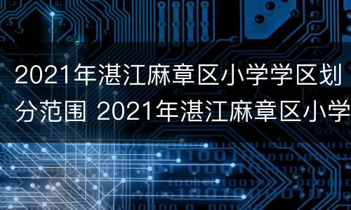 2021年湛江麻章区小学学区划分范围 2021年湛江麻章区小学学区划分范围图