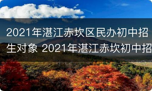 2021年湛江赤坎区民办初中招生对象 2021年湛江赤坎初中招生政策