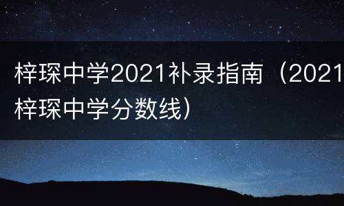 梓琛中学2021补录指南（2021梓琛中学分数线）