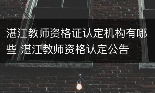 湛江教师资格证认定机构有哪些 湛江教师资格认定公告