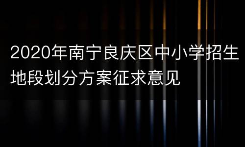2020年南宁良庆区中小学招生地段划分方案征求意见