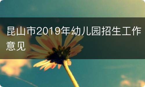 昆山市2019年幼儿园招生工作意见